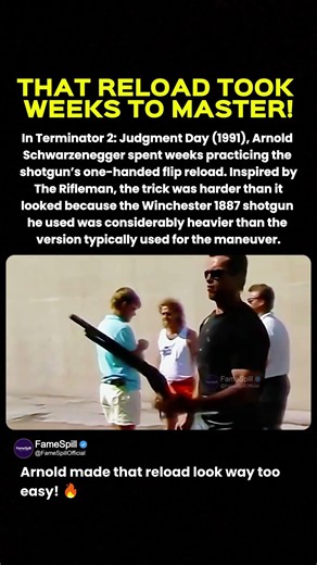 In Terminator 2: Judgment Day (1991), Arnold’s Incredible Shotgun Reload