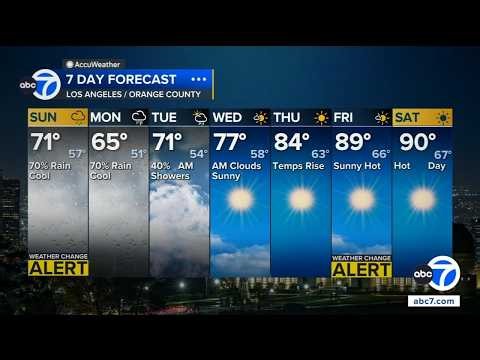 Rain to move through SoCal Sunday as Rachel continues to bring coastal flooding