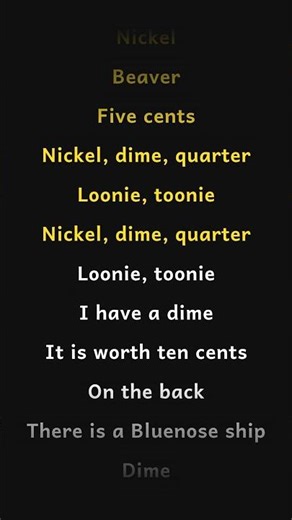 Canadian Coins Song | Names and Values of Canadian Coins