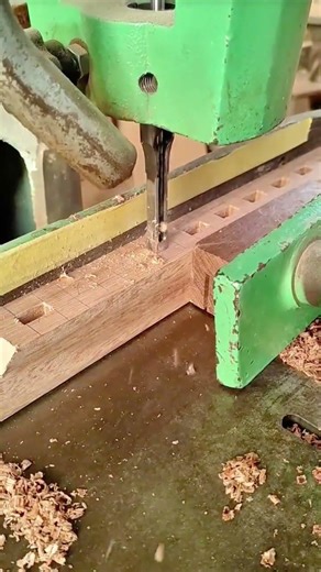 Making Precise Square Mortise Holes in Wood Planks Using a Vertical Hollow Chisel Mortiser