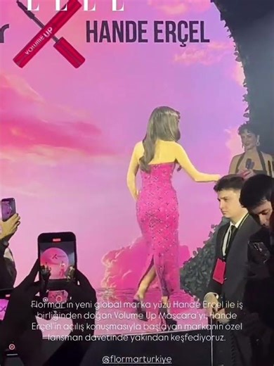 Hande Erçel SHINES in Pink at Flormar Launch! ✨ #HandeErçel #Flormar #shorts #GlowUp