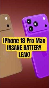 iPhone 18 Pro Max Battery Upgrade Confirmed! 👀 #apple #iphone #leaks