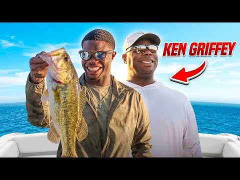 Travis Hunter Goes Fishing with Ken Griffey Jr. and Michael Collins!!
