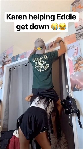 Karen helping Eddie get down 😭😂(throwback) #kaed #karen #eddie #shorts #ytshorts #ytshort #yt