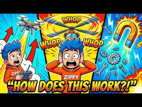 How Drones Fly, Why Helicopters Are Loud & How Electromagnets Work | Fun Science with Zippy 🚁⚡