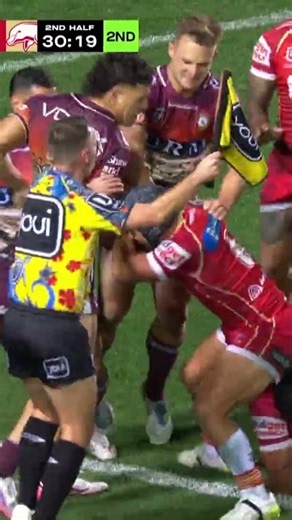 What a defensive effort here! #nrl #tackle