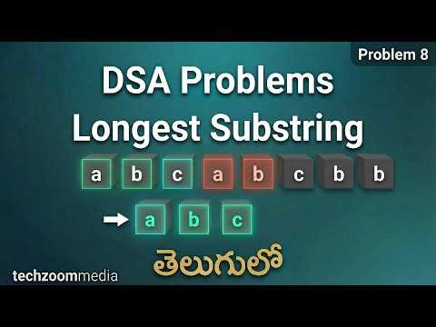 Longest Substring Without Repeating Characters in Telugu | Sliding Window | TechZoomMedia