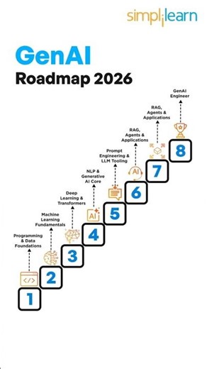 🔥Generative AI Roadmap for 2026: Step-by-Step Guide #shorts #simplilearn