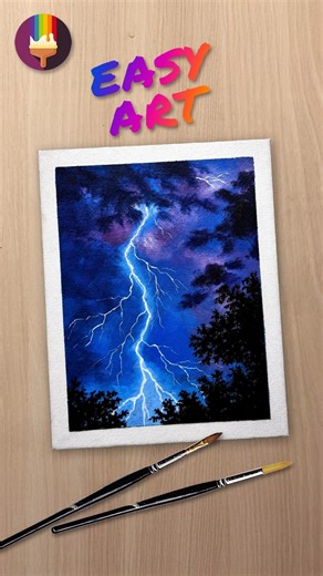 Paint a Realistic Thunder ⚡#shortsfeed #shorts #painting #artist