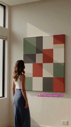 Geometric Color Block Canvas Print Sage Green Terracotta Wall Art