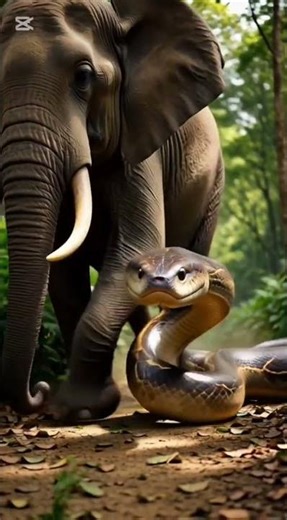 Giant Python Attacks Elephant 😱 Wraps Entire Body in Seconds! #animalrescue #rescueefforts