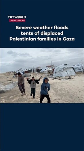 Severe weather floods tents of displaced Palestinian families in Gaza