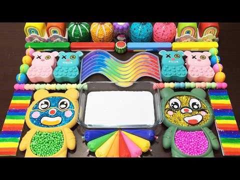 RELAXING WITH CLAY PIPING BAGS VS GLITTER VS MAKEUP ! Mixing Random Things Into Slime