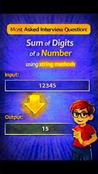 Day 18 b : Sum of Digits of a Number using String methods Using java Programming
