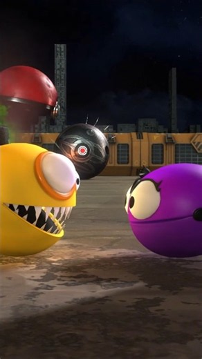 pacman vs robot monster vs cartoon cat pac🐱🐱 #animation #pacman #monster