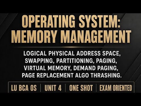 Operating System Memory Management One Shot 🔥 | LU BCA OS Unit 4 Exam Oriented