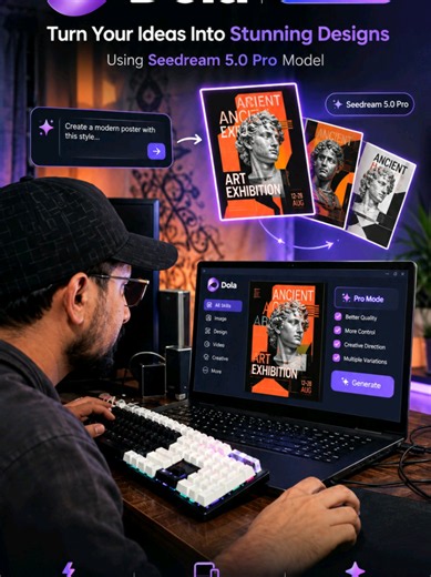 Turn your creative ideas into stunning AI designs with Dola AI! Bring your imagination to life with AI-powered creativity. #Dola #AIDesign #UK #MGraphics