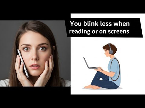 You blink less when reading or on screens