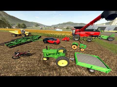 Farming with Random Barns Full of Trucks and Tractors