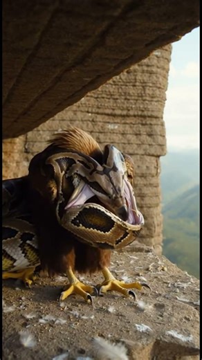 EAGLE FEEDS… Then a PYTHON SWALLOWS EVERYTHING