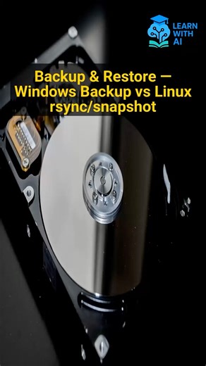 Backup & Restore — Windows Backup vs Linux rsync/snapshot
