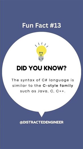 C# Syntax Secrets: Why It Feels Like Java & C++ 🤯 | Fun Fact #13 | Distracted Engineer shorts