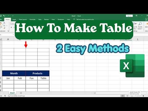 How To Create Table In Excel