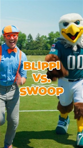 Blippi vs. Swoop: Football Field Race! 💨 Who Wins? #shorts #blippi #race