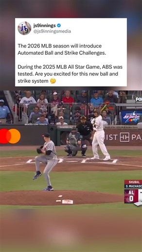 Joshua Shiffman on Instagram: "In the 2025 MLB All Star Game, the baseball world was introduced to the Automated Ball and Strike Challenge System. Are you excited to see this new system in baseball for the 2026 season⚾️🤔 - Follow (@js9innings) for insane baseball content⬅️ - Use BRUCE BOLT code “JS9” for an exclusive offer on your next order for the best baseball equipment and accessories ⚡️ - Via - (@mlb) - #baseball #mlb"