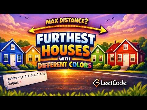 Apr 20, 2026 - Leetcode Problem #2078. Two Furthest Houses With Different Colors