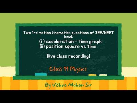 Two JEE/NEET Kinematics questions involving (i) Acceleration time (ii) position square vs time