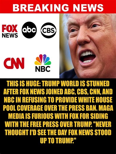 THIS IS HUGE: Trump world just got blindsided when Fox News joined ABC, CBS, CNN, and NBC in a...