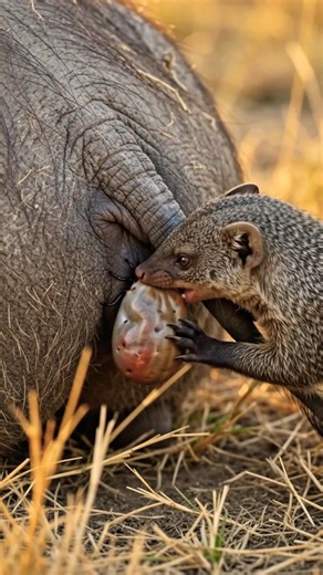 Tiny Mongoose Removes a Giant Tick From a Warthog | Wild Nature