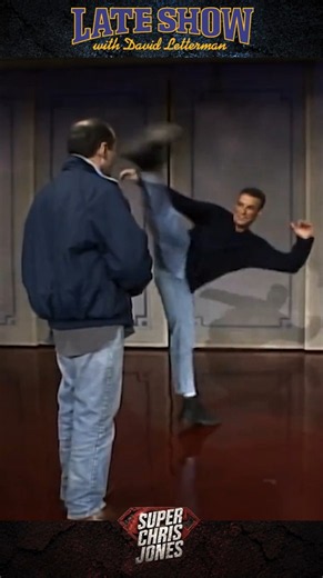 VAN DAMME Kicks Producer! 😅🤣💪 #vandamme #davidletterman #lateshow