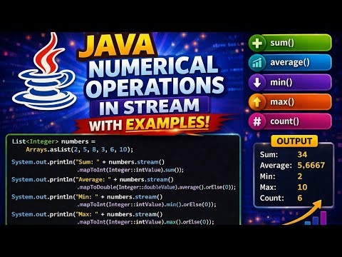 Java Streams Numerical Operations | sum, average, min, max, reduce Explained with Examples