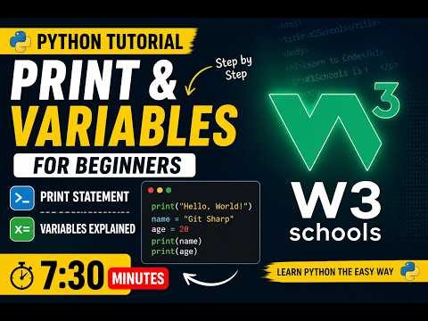 Python Tutorial for Beginners | Print & Variables Explained in 7 Minutes| || Part 1||