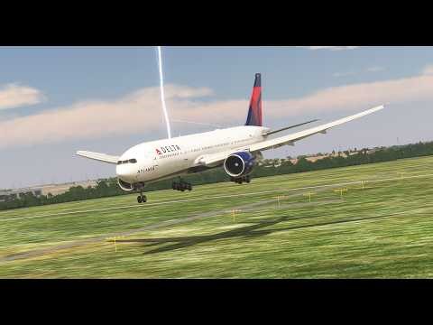 ✈️ CROSSWIND LANDING!!! Delta Airlines Boeing 777-200 at Gold Coast Airport