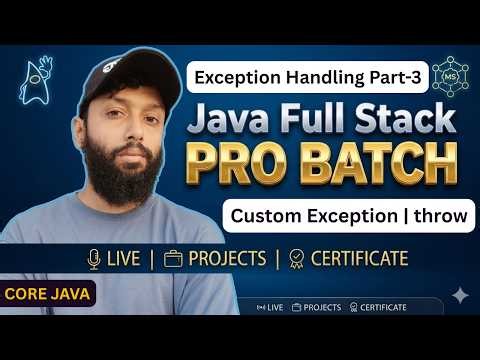 Master Exception Handling in Java Part-3🚀 | Custom Exception | throw vs throws | CoreJava Day-48