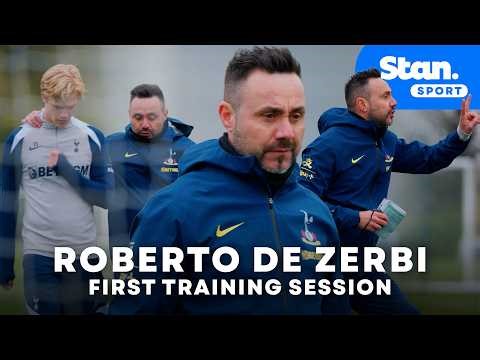 FIRST TRAINING: Roberto De Zerbi at Tottenham Hotspur