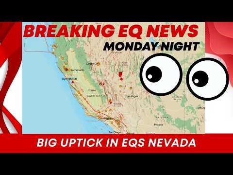 Earthquake uptick with 4.5 Near Tonopah Nevada. Monday Night update.