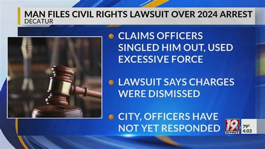 Man files civil rights lawsuit over 2024 arrest | April 21, 2026 | News 19 at 4 p.m.