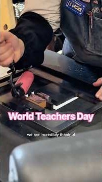 Printing some thanks to teachers with a press for World Teachers’ Day (October 5)