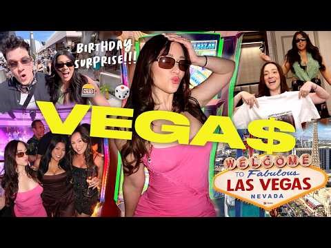 VEGAS BABY!!! Surprise BIRTHDAY Party for Cal!!! 🎲🌴🎰 Weekend Vlog