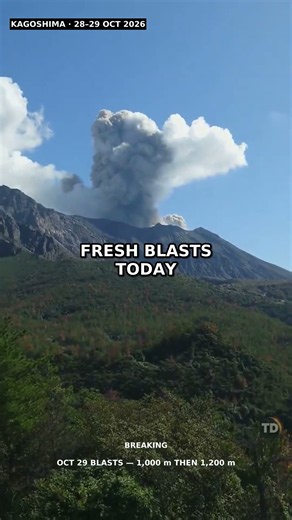 SAKURAJIMA ERUPTS AGAIN — Ash Blasts 2,200 METERS Over Kagoshima, Level 3 Alert