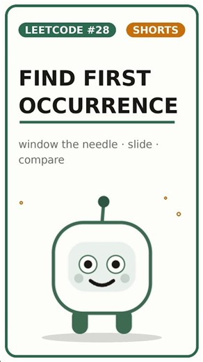 strStr in Under a Minute: Window the Needle (LeetCode 28) #shorts