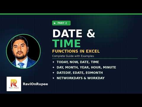 Excel Date & Time Functions Complete Guide | DATE, TIME, DATEDIF & More