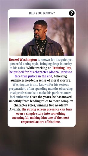 How Denzel Makes Every Role Feel Real