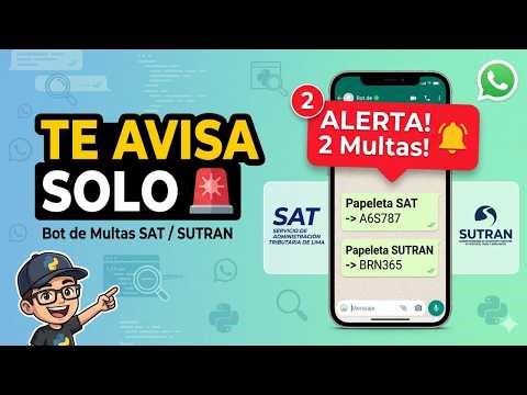 🚨 Creé un BOT que consulta papeletas en SUTRAN y SAT y avisa por WhatsApp | Python + Web Scraping