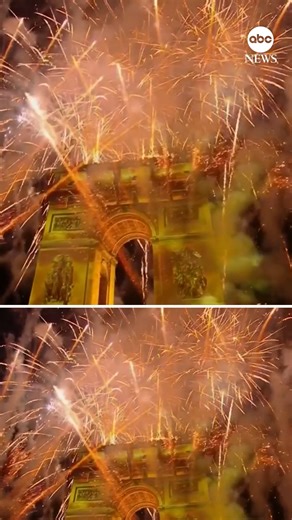 Paris lit up the sky above the Arc de Triomphe with a fireworks display as France's capital rang in 2026. https://abcnews.visitlink.me/pqun1Z | ABC News
