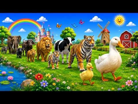 Animals Sounds 🦁🐘🐵🐶 | Learn Wild & Farm Animal Sounds | Fun Learning Video For Toddlers